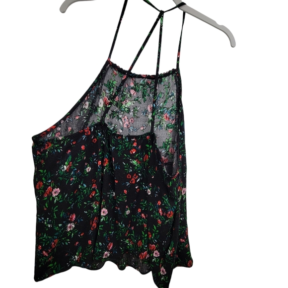 Full Tilt Tilly's Black Floral Strap Tank Size Medium - Picture 2 of 5